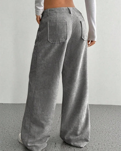 Elvica Wide-Leg Corduroy Relaxed Pants