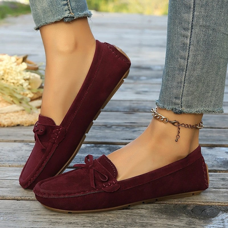 Esther Women's Suede Bow Moccasin Loafers