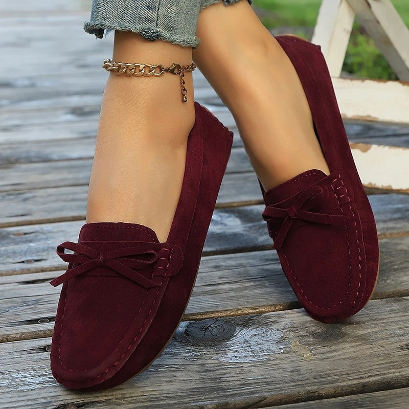 Esther Women's Suede Bow Moccasin Loafers