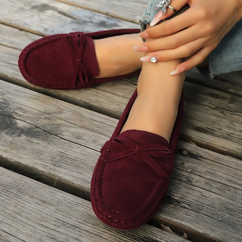 Esther Women's Suede Bow Moccasin Loafers