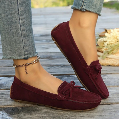 Esther Women's Suede Bow Moccasin Loafers