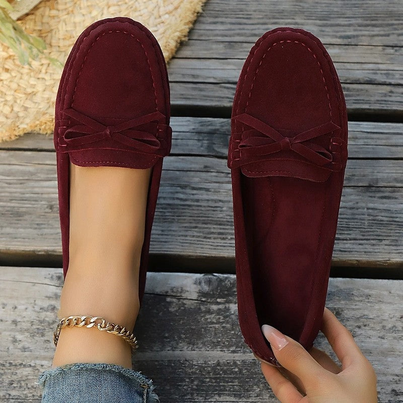 Esther Women's Suede Bow Moccasin Loafers
