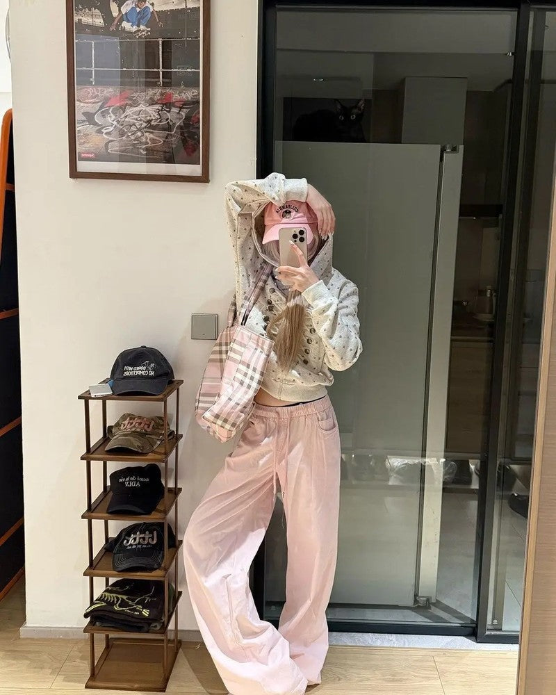 Hannah Embroidered Lace-Up Hoodie Jacket