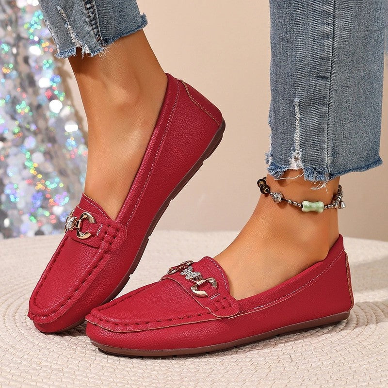 Heather Women's Metal Bit Moccasin Loafers