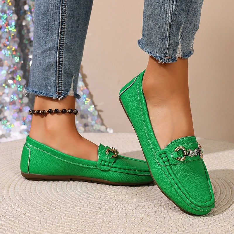 Heather Women's Metal Bit Moccasin Loafers