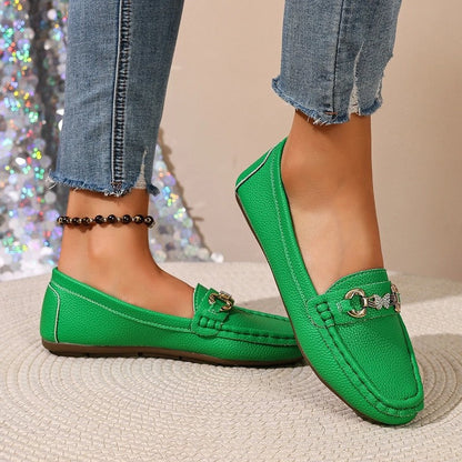 Heather Women's Metal Bit Moccasin Loafers