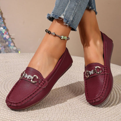Heather Women's Metal Bit Moccasin Loafers