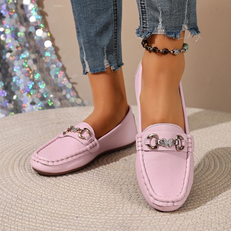 Heather Women's Metal Bit Moccasin Loafers