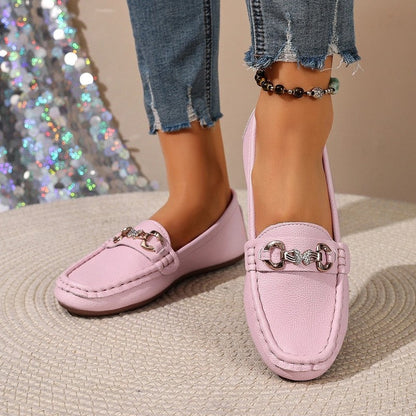 Heather Women's Metal Bit Moccasin Loafers