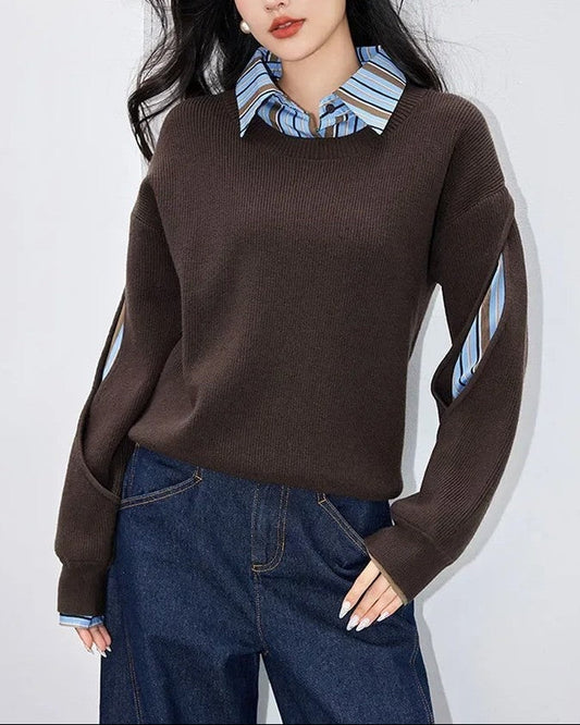 Helena Women's Layered Stripe Knit Sweater