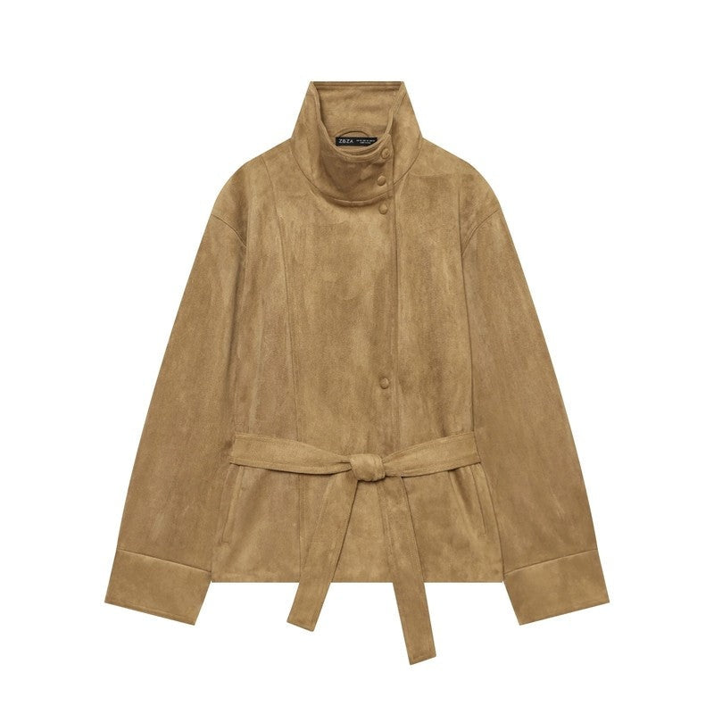 Isolde Belted High Collar Jacket
