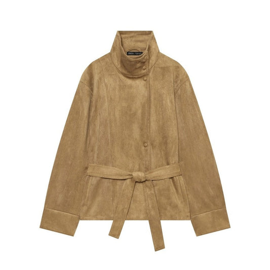 Isolde Belted High Collar Jacket