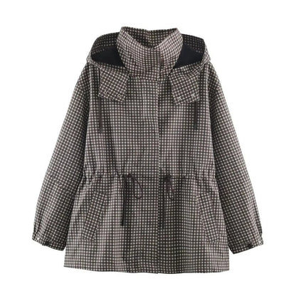 Ivy Gingham Drawstring Hooded Jacket