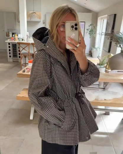 Ivy Gingham Drawstring Hooded Jacket
