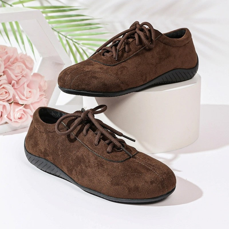 Janet Women's Suede Lace-Up Casual Sneakers
