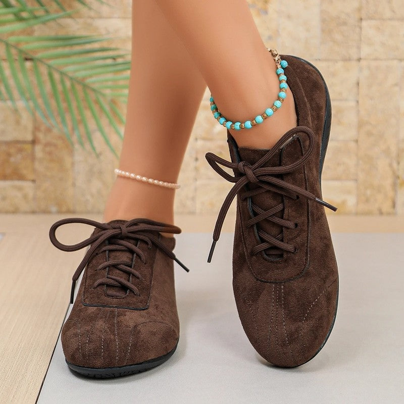 Janet Women's Suede Lace-Up Casual Sneakers