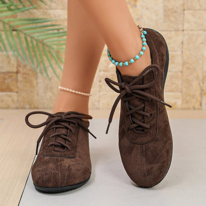 Janet Women's Suede Lace-Up Casual Sneakers