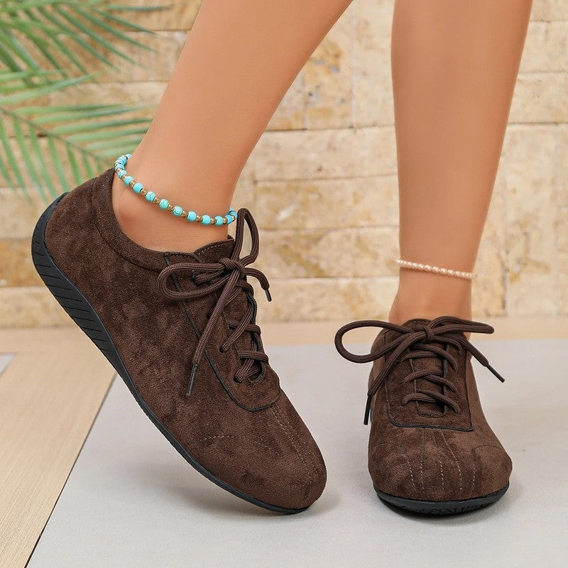 Janet Women's Suede Lace-Up Casual Sneakers
