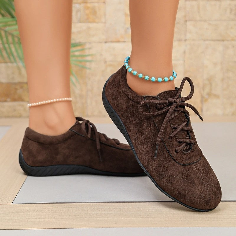 Janet Women's Suede Lace-Up Casual Sneakers