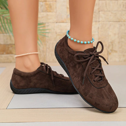 Janet Women's Suede Lace-Up Casual Sneakers
