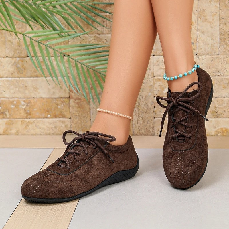 Janet Women's Suede Lace-Up Casual Sneakers