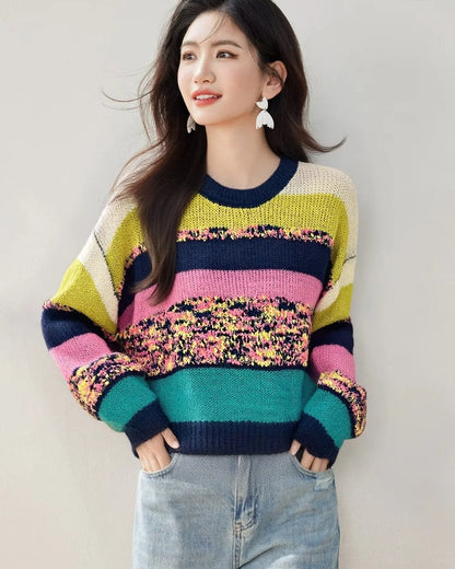 Jasmine Women's Relaxed Stripe Knit Sweater