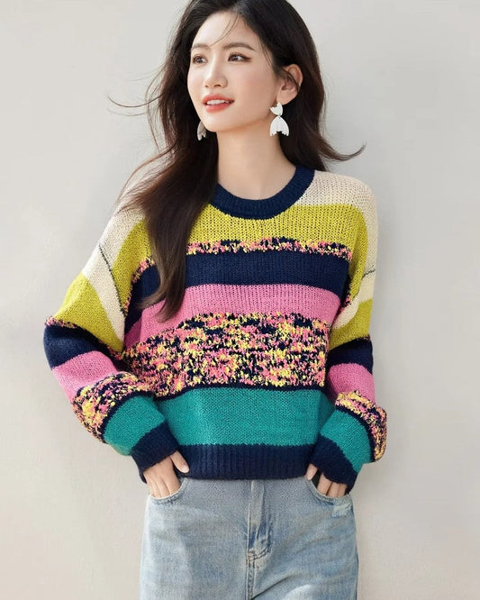 Jasmine Women's Relaxed Stripe Knit Sweater