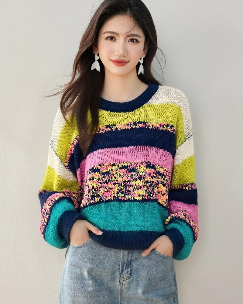 Jasmine Women's Relaxed Stripe Knit Sweater