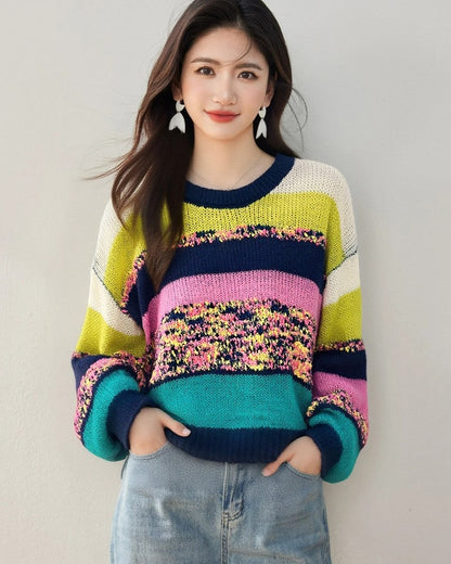 Jasmine Women's Relaxed Stripe Knit Sweater