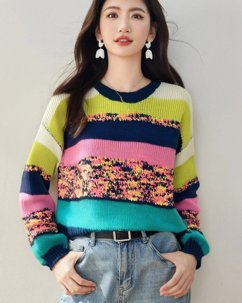 Jasmine Women's Relaxed Stripe Knit Sweater