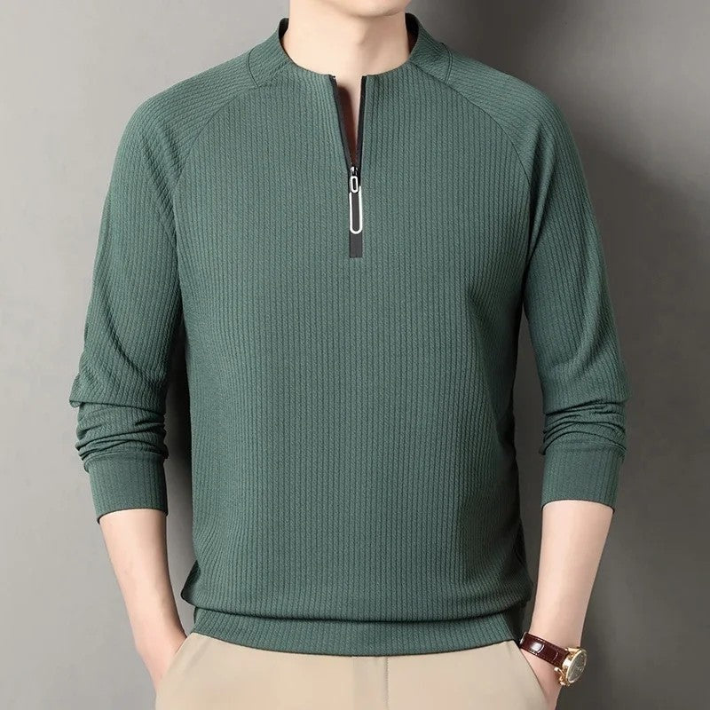 Laurent Textured Quarter Zip Pullover