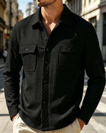 Lazien Quilted Textured Button-Up Shirt