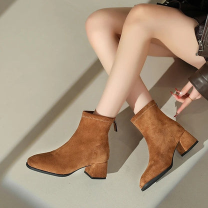 Lunari Block Heel Ankle Boots