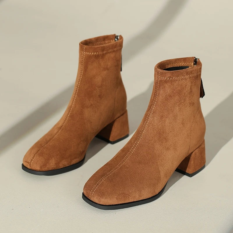 Lunari Block Heel Ankle Boots