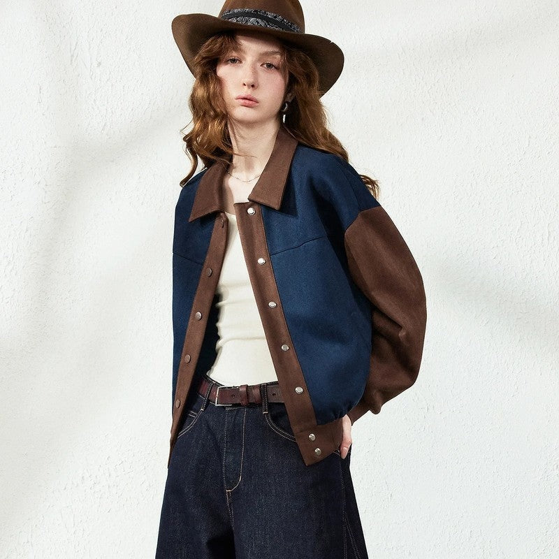 Lunari Colorblock Wool Bomber Jacket