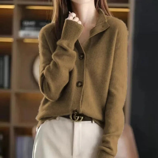 Lunaro Relaxed Knit Button-Up Cardigan