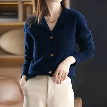 Lunaro Relaxed Knit Button-Up Cardigan
