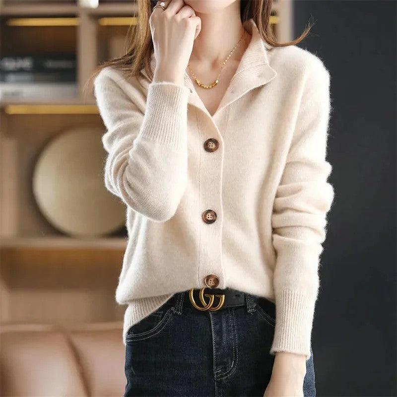 Lunaro Relaxed Knit Button-Up Cardigan