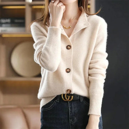 Lunaro Relaxed Knit Button-Up Cardigan