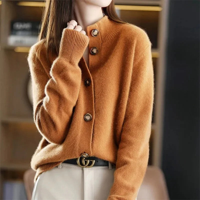 Lunaro Relaxed Knit Button-Up Cardigan