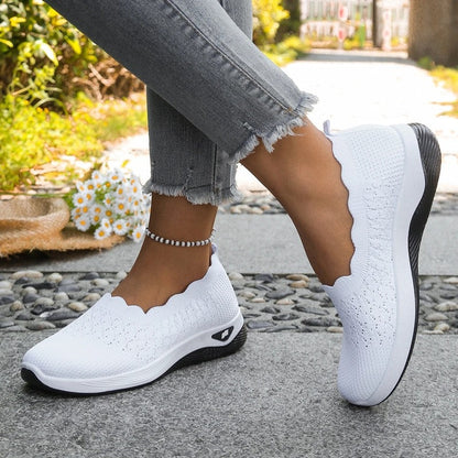 Lurena Scalloped Knit Slip-On Sneakers