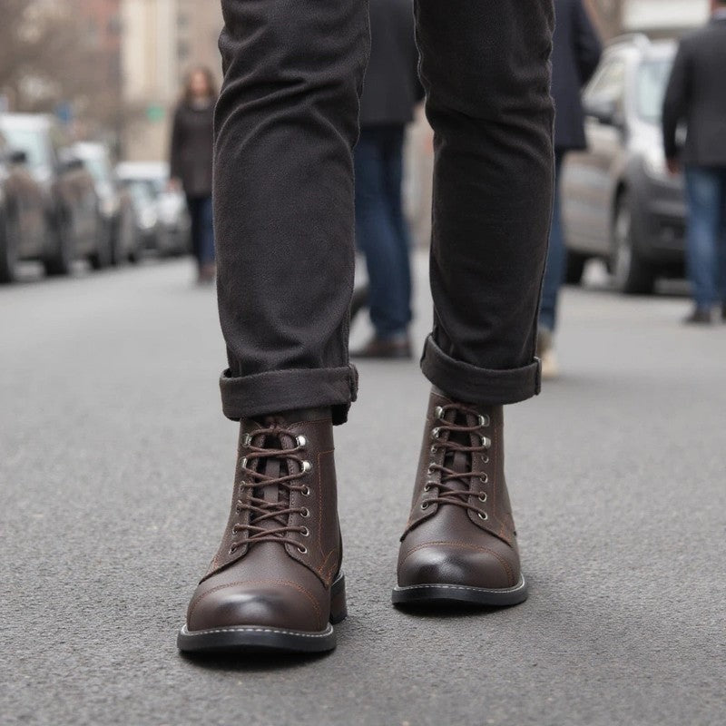 Marevik Rugged Lace-Up Ankle Boots
