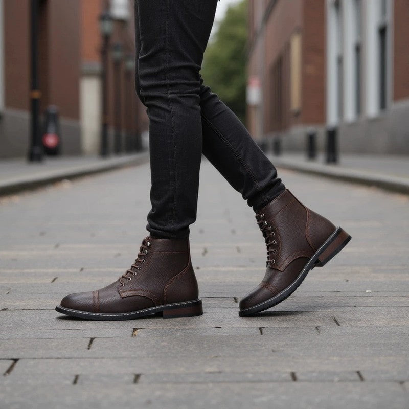 Marevik Rugged Lace-Up Ankle Boots