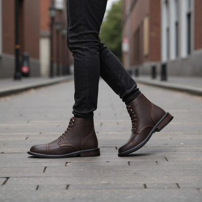 Marevik Rugged Lace-Up Ankle Boots