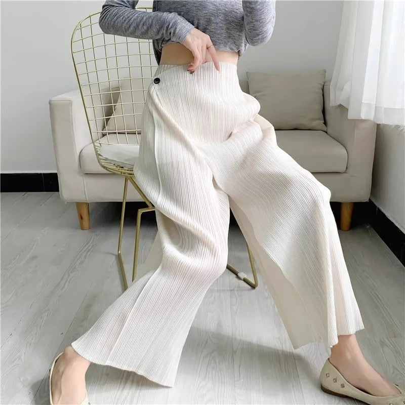 Marlowe Pleated Wide-Leg Lounge Pants