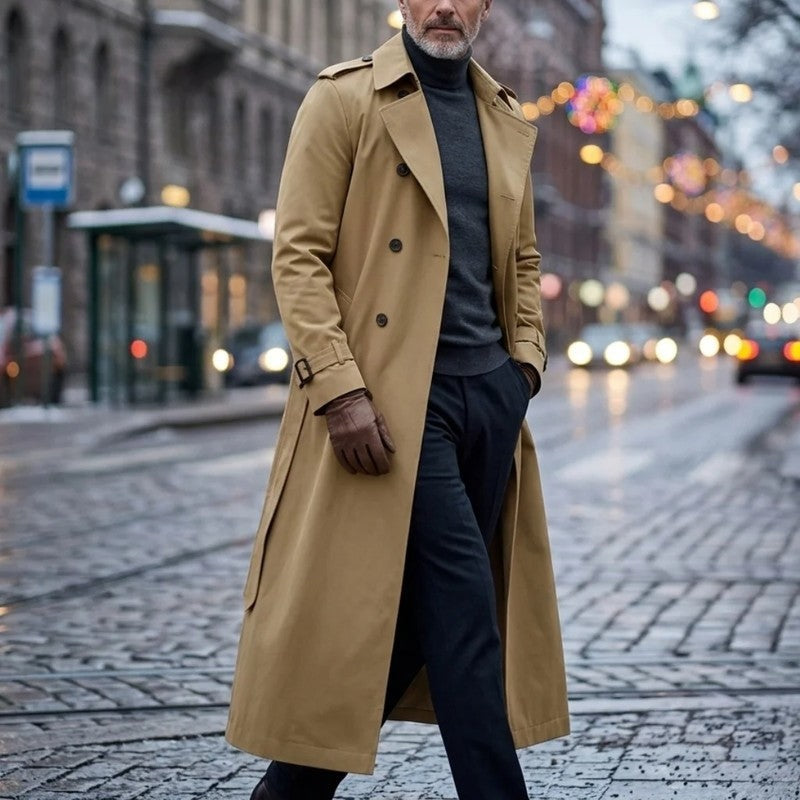 Marsten Double-Breasted Long Trench Coat