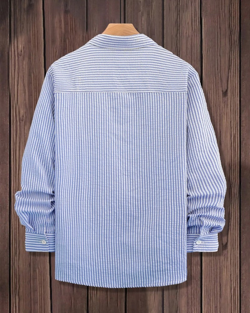 Matthew Men's Relaxed Seersucker Stripe Button-Up Shirt