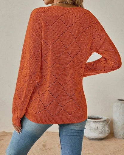 Mireda Relaxed Diamond Knit Sweater