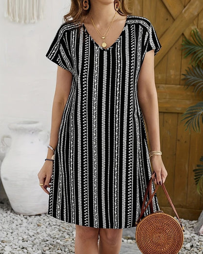 Miriam Women's Striped V-Neck Relaxed Sundress
