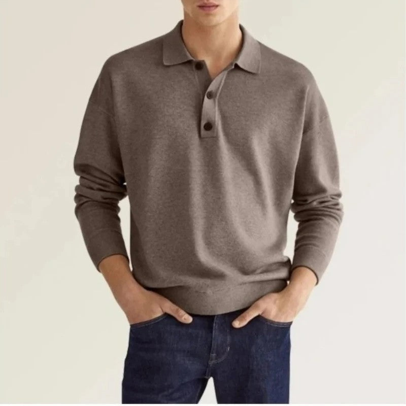 Ondine Relaxed Knit Polo Sweatshirt